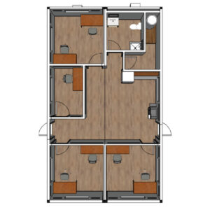 Modular Office Complex, 2-Units, 960 SF