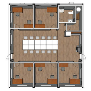 Modular Office Complex, 3-unit, 1440 SF