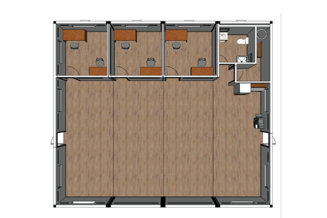 Modular Office Complex, 4-unit, 1920 SF - Image 2