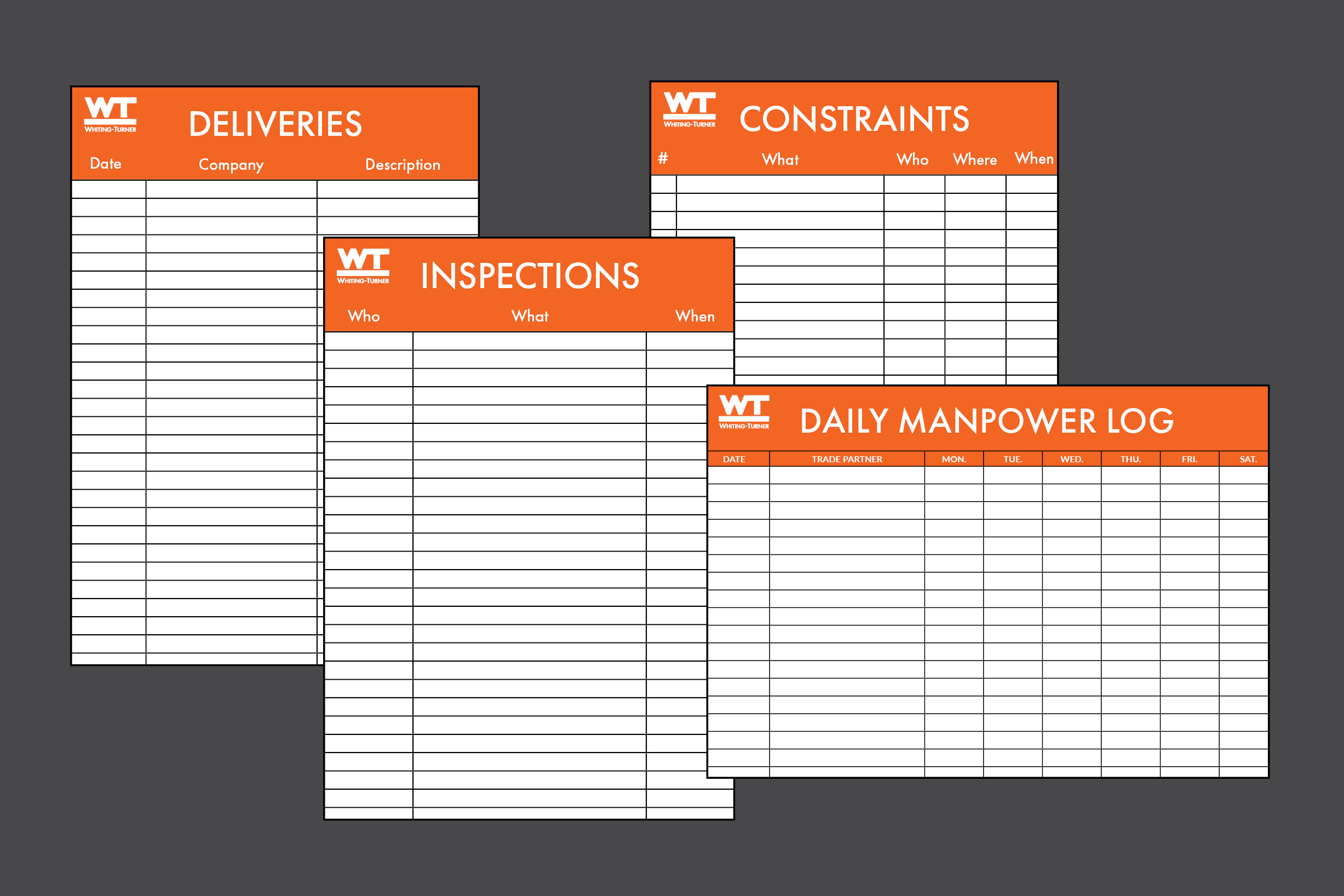 Jobsite Dry Erase Boards, 3'x4'