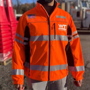 Men's Softshell High-Vis Orange Jacket with Logo