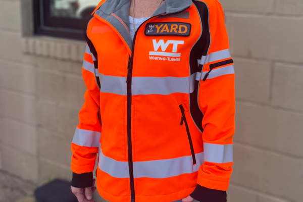 Women's Softshell High-Vis Orange Jacket with Logo