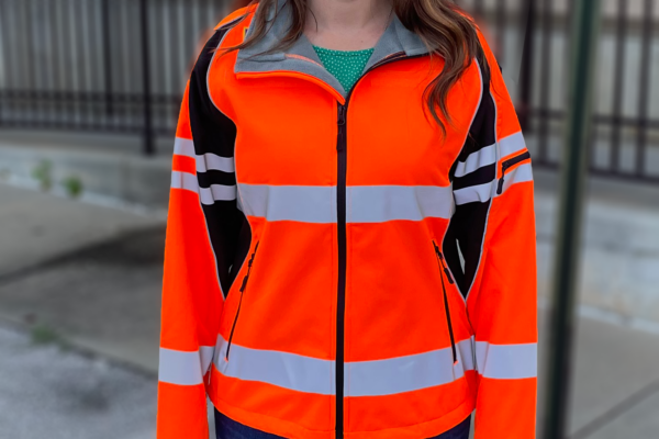 Women's Softshell High-Vis Orange Jacket without Logo
